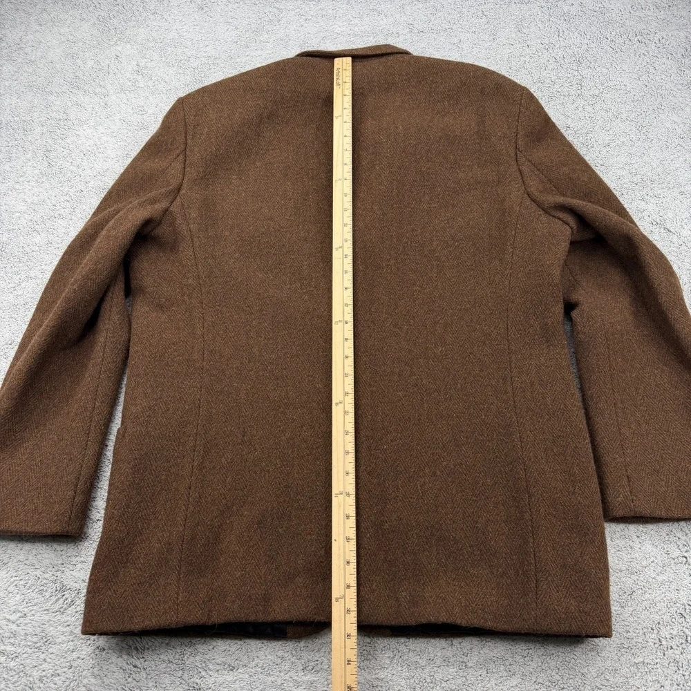 Vintage LL Bean Sport Coat Men 44 Tall Brown Herringbone Tweed Wool Blend Blazer